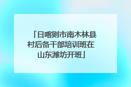 日喀则市南木林县村后备干部培训班在山东潍坊开班