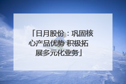日月股份：巩固核心产品优势 积极拓展多元化业务