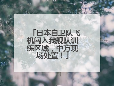 日本自卫队飞机闯入我舰队训练区域，中方现场处置！