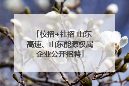 校招+社招 山东高速、山东能源权属企业公开招聘
