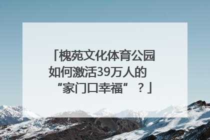 槐苑文化体育公园如何激活39万人的“家门口幸福”？