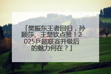 樊振东王者回归，孙颖莎、王楚钦点赞！2025乒超联赛升级后的魅力何在？