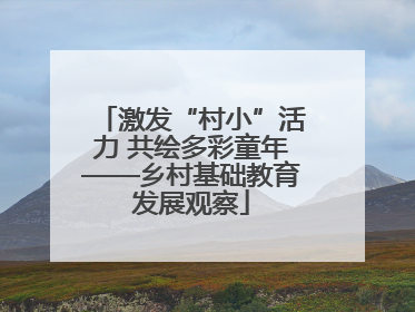 激发“村小”活力 共绘多彩童年——乡村基础教育发展观察