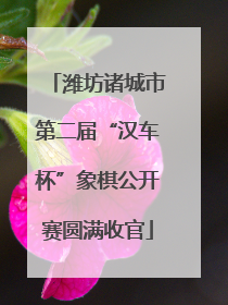 潍坊诸城市第二届“汉车杯”象棋公开赛圆满收官