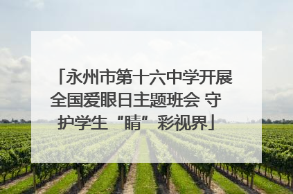 永州市第十六中学开展全国爱眼日主题班会 守护学生“睛”彩视界