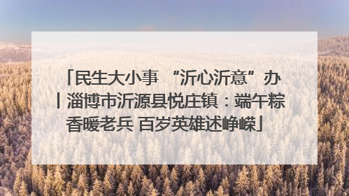 民生大小事 “沂心沂意”办丨淄博市沂源县悦庄镇：端午粽香暖老兵 百岁英雄述峥嵘