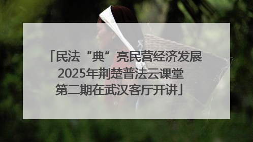 民法“典”亮民营经济发展 2025年荆楚普法云课堂第二期在武汉客厅开讲