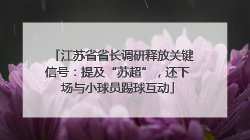 江苏省省长调研释放关键信号：提及“苏超”，还下场与小球员踢球互动