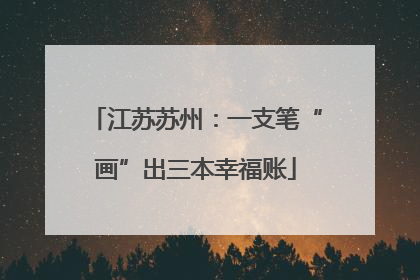 江苏苏州：一支笔“画”出三本幸福账