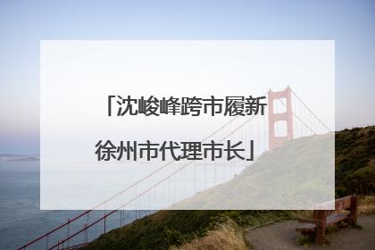 沈峻峰跨市履新徐州市代理市长