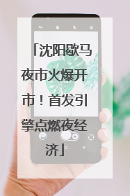 沈阳歇马夜市火爆开市！首发引擎点燃夜经济