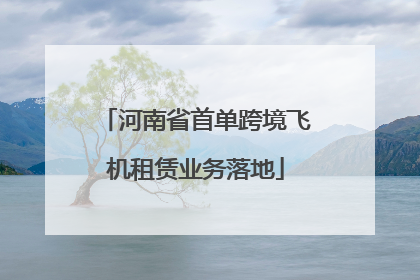 河南省首单跨境飞机租赁业务落地
