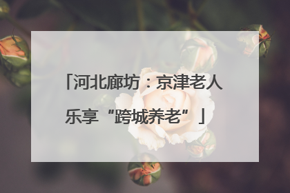 河北廊坊：京津老人乐享“跨城养老”