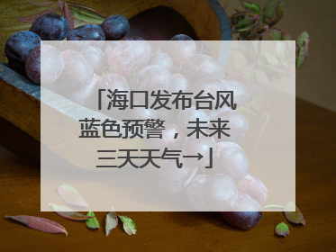 海口发布台风蓝色预警，未来三天天气→