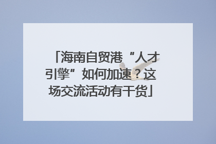 海南自贸港“人才引擎”如何加速？这场交流活动有干货