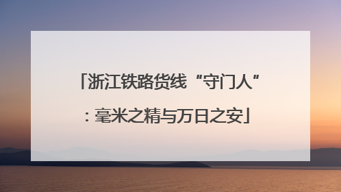 浙江铁路货线“守门人”：毫米之精与万日之安