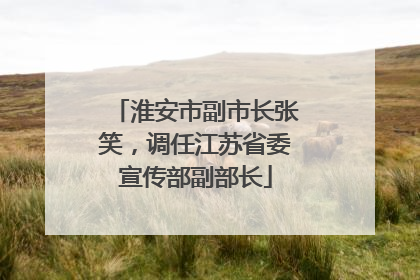 淮安市副市长张笑，调任江苏省委宣传部副部长