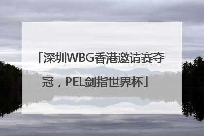 深圳WBG香港邀请赛夺冠，PEL剑指世界杯