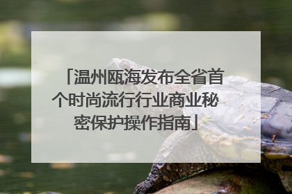 温州瓯海发布全省首个时尚流行行业商业秘密保护操作指南
