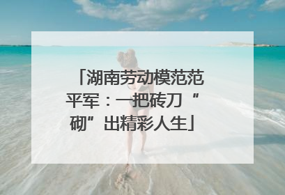 湖南劳动模范范平军：一把砖刀“砌”出精彩人生