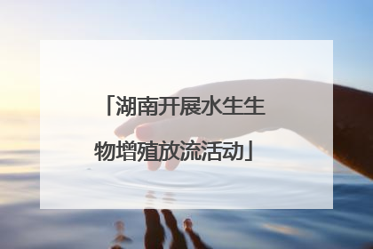 湖南开展水生生物增殖放流活动