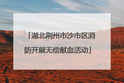湖北荆州市沙市区消防开展无偿献血活动