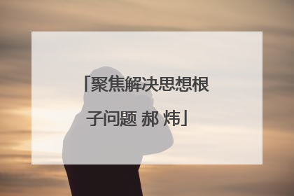 聚焦解决思想根子问题 郝 炜