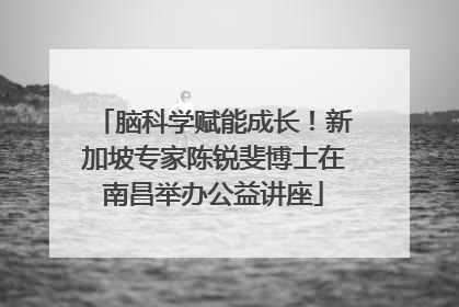 脑科学赋能成长！新加坡专家陈锐斐博士在南昌举办公益讲座