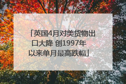 英国4月对美货物出口大降 创1997年以来单月最高跌幅