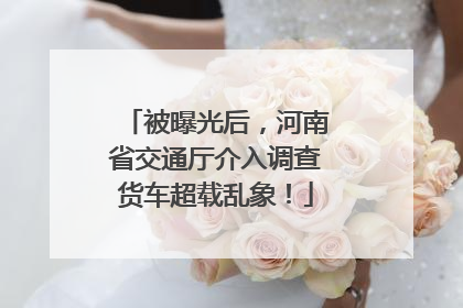 被曝光后，河南省交通厅介入调查货车超载乱象！