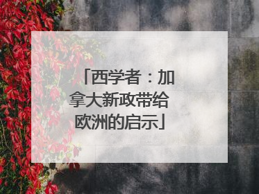 西学者：加拿大新政带给欧洲的启示