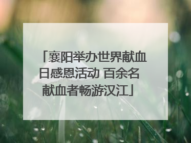 襄阳举办世界献血日感恩活动 百余名献血者畅游汉江