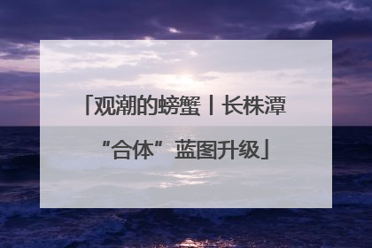 观潮的螃蟹丨长株潭“合体”蓝图升级