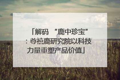 解码 “鹿中珍宝”：尊禧鹿研究院以科技力量重塑产品价值