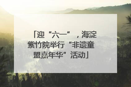 迎“六一”，海淀紫竹院举行“非遗童盟嘉年华”活动