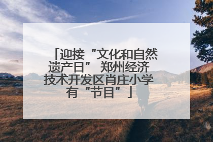 迎接“文化和自然遗产日” 郑州经济技术开发区肖庄小学有“节目”