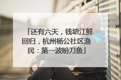 还有六天，钱塘江鲜回归，杭州杨公社区渔民：第一波盼刀鱼