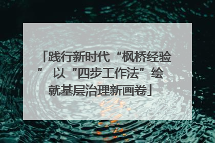 践行新时代“枫桥经验” 以“四步工作法”绘就基层治理新画卷