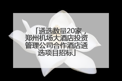 遴选数量20家，郑州机场大酒店投资管理公司合作酒店遴选项目招标
