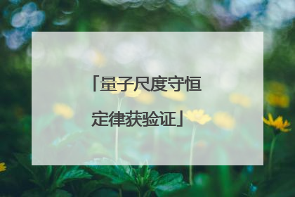 量子尺度守恒定律获验证