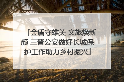金盾守雄关 文旅焕新颜 三晋公安做好长城保护工作助力乡村振兴