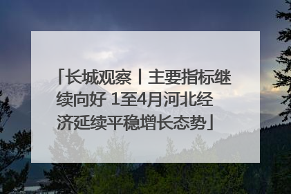 长城观察丨主要指标继续向好 1至4月河北经济延续平稳增长态势