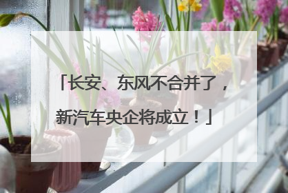 长安、东风不合并了，新汽车央企将成立！