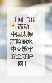 闻“汛”而动 中国太保产险丽水中支筑牢安全守护网
