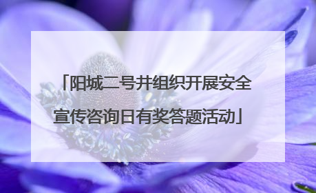 阳城二号井组织开展安全宣传咨询日有奖答题活动