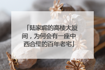 陆家嘴的高楼大厦间，为何会有一座中西合璧的百年老宅