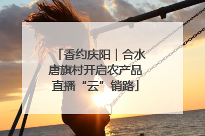 香约庆阳｜合水唐旗村开启农产品直播“云”销路