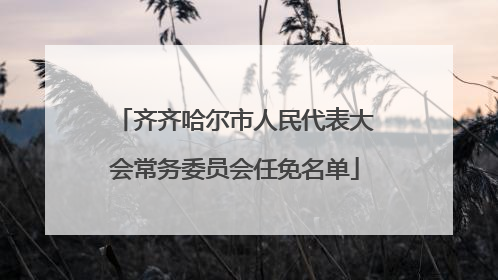 齐齐哈尔市人民代表大会常务委员会任免名单