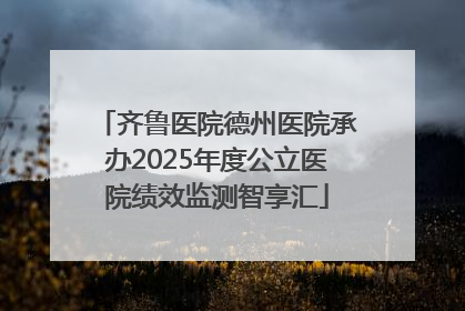 齐鲁医院德州医院承办2025年度公立医院绩效监测智享汇