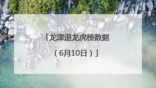 龙津退龙虎榜数据（6月10日）
